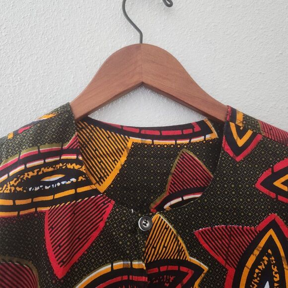 African Dashiki Shirt‎ Size Handmade in Kenya Men's Medium Cotton - Picture 6 of 7